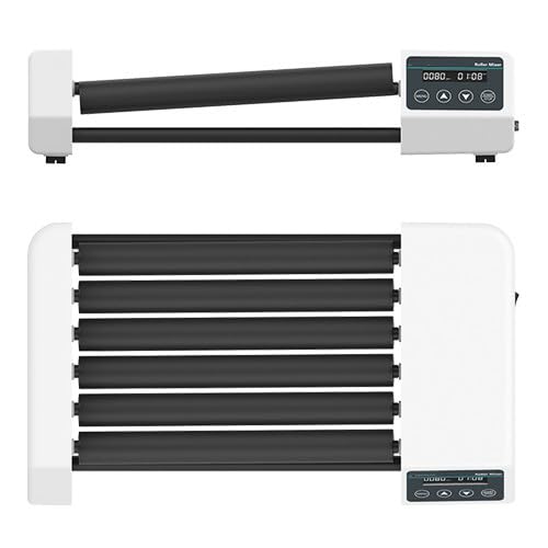 Digital Vertical Axis Roller Mixer Lab Roller Mixer with 6 Rollers Timer(1min-23h59min) Brushless Motor Speed 20-80 RPM for Mixing Viscous Liquids and Solid-Liquid Suspensions