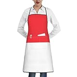 KKAFGBV Bedruckte Küchenschürze mit jordanischer Flagge, wasserdicht und öldicht, mit verstellbarem Lätzchen, Restaurant, Grill, Indonesische Flagge, Einheitsgröße