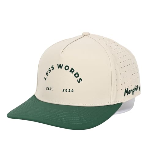 Morphita Performance Golf Hat for Men and Women White Breathable Athletic Cap Lightweight Running Hat UPF 50 Sun Protection Adjustable Baseball Cap