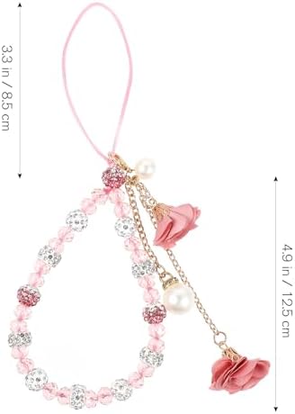Cell Phone Straps Creative Crystal Flower Pendant Phone Charm Non-Slip Phone Lanyard Wrist Strap for Decoration