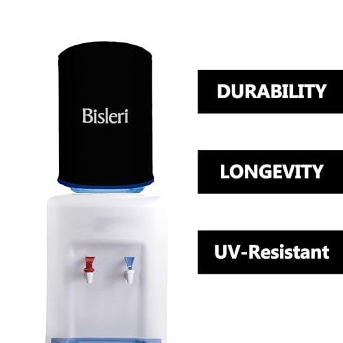 Image of Kuber Industries Water Camper Cover | 20 Ltr-Water Can Cover | Dust & Spill Protector Dispenser Bottle Cover | Round Rexine Camper Cover | Black