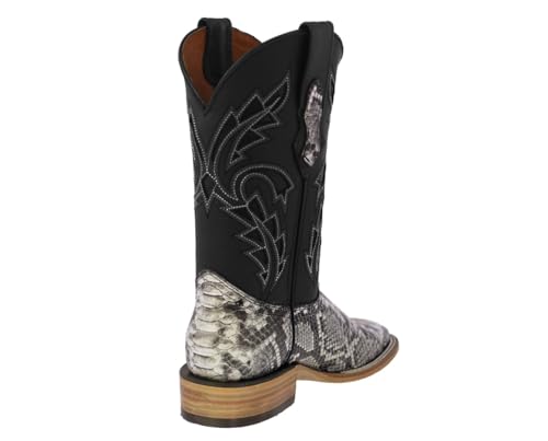 Texas Legacy Mens Natural Western Boots Snake Python Print Leather Square Toe3