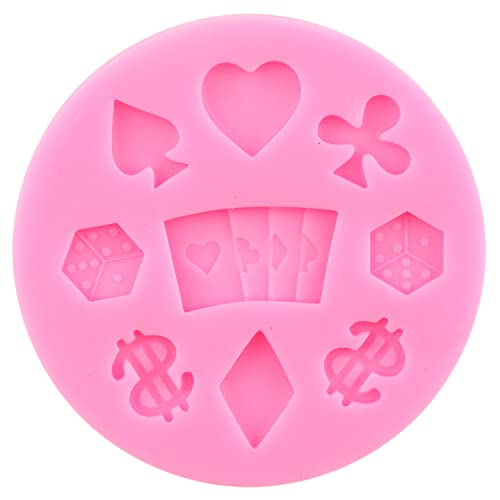 Zixiang Poker Silicone Molds Wonderland Hat Fondant Mold Bow Tie Moustache Mold Clock Chocolate Molds For Cake Decorating Cupcake Topper Polymer Clay Candy Gum Paste Set Of 4 #TOP5