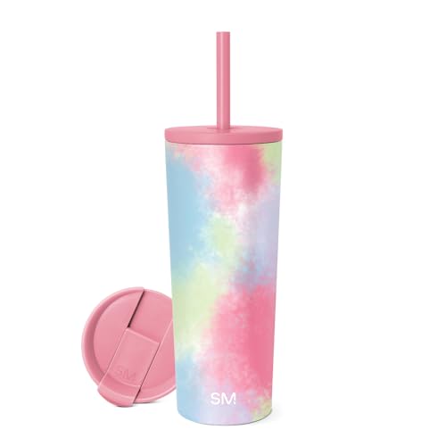 Image of Simple Modern Insulated Tumbler with Lid and Straw | Iced Coffee Cup Reusable Stainless Steel Water Bottle Travel Mug | Gifts for Women Men Her Him | Classic Collection | 24oz | Kaleidoscope