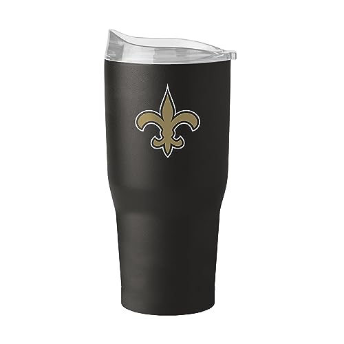FANMATS NFL New Orleans Saints 30 oz Powder Coat Tumbler — Stainless Steel | 30 Fluid Ounces | High -Lip Slider Lid | Team Color