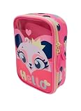 PUKET - Estojo Escolar Infantil Puket Grande Panda Romântico Rosa
