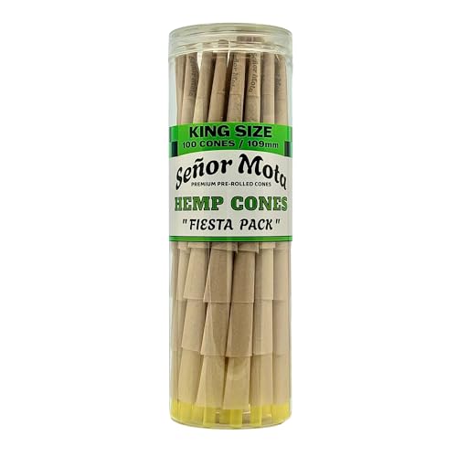 100 Pack Hemp Pre-Rolled Cones With Packers | King Size 109mm | Rolling Papers | Convenient And Easy To Use | Finest Materials | Low Ash | GMO Free | Slow & Even Burning | Sustainable | Eco-Friendly