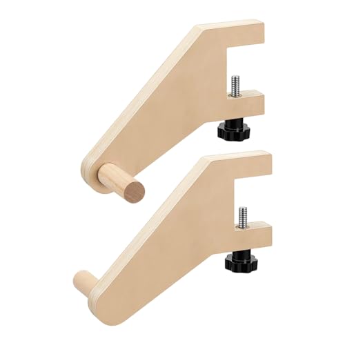 Portarrollos para papel de manualidades | 1 par de caballetes ajustables de madera diseño – Caballete dispensador para papel de carnicero | para niños y adultos para dibujo pintura creatividad y