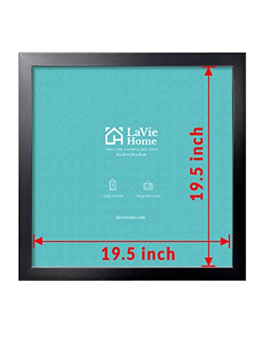 LaVie Home 20x20 Picture Frame, Square Poster Frame with High Definition Plexiglass, 20x20 frame, Horizontal or Vertical Wall Gallery Poster Frames Suitable for Photos, Artworks, Posters,Puzzle, Black