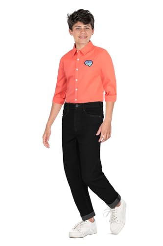 Image of Allen Solly Boys' Skinny Fit Jeans | Slim Denim Pants | Comfortable All-Day Feel | School & Casual Wear
