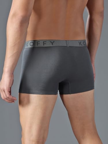 Image of KOFFY Men's Stretchable Cotton Lycra Long Trunk with C-Type Front Open | Wrinkle-Free | Ultra-Soft Elastic