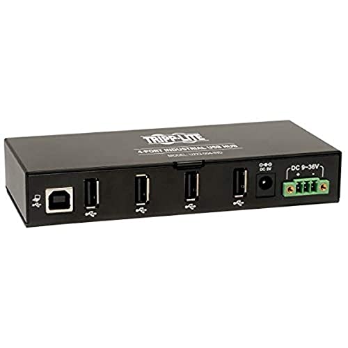 Tripp Lite 4-Port Rugged Industrial USB 2.0 Hi-Speed Hub w 15KV ESD Immunity and metal case, Mountable(U223-004-IND)