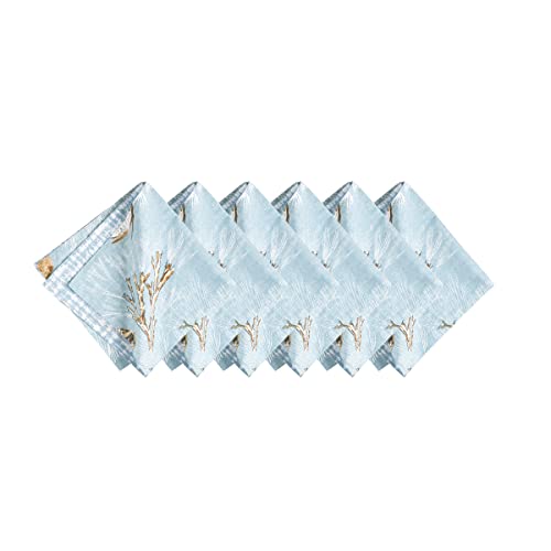 Set de 6 Servilletas Reversibles Azules 20 x 20 pulg miniatura 2