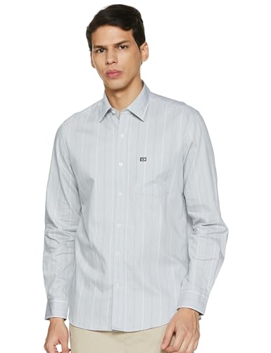 Image of Arrow Sport Men Slim fit Cotton Striped Long Sleeves Semi-Cutaway Collar Shirt