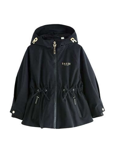 BAKER BY TED BAKER Niñas Chubasquero corto entallado e impermeable Negro 11 Años