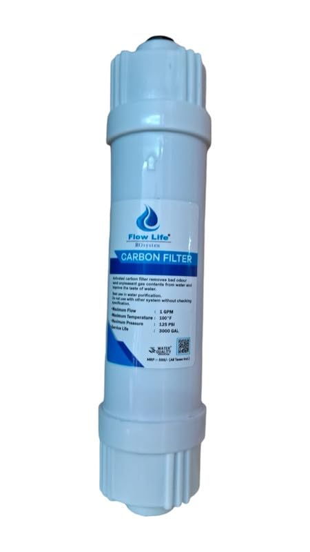 Flow Life Neer Pre Carbon Filter, Sediment Filter, Post Carbon Filter and Elbow, Inline Filter Set for All RO Water Purifier,Pre Carbon Filter,Post (Carbon Filter-5)-image-28