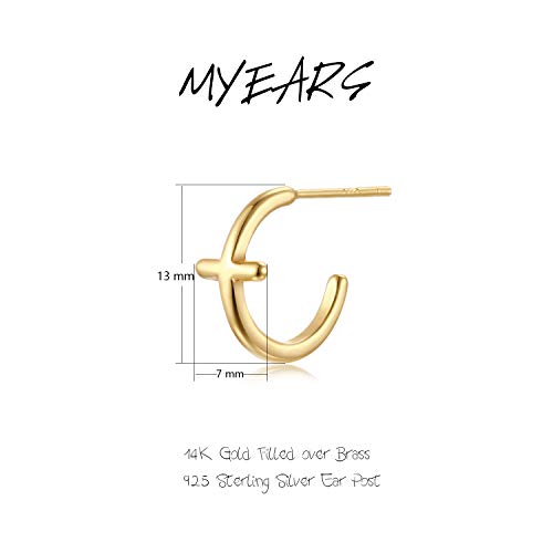 MYEARS Women Hoop Earrings Gold 14K Gold Filled Small Simple Handmade Hypoallergenic Everyday Illusion Jewelry4