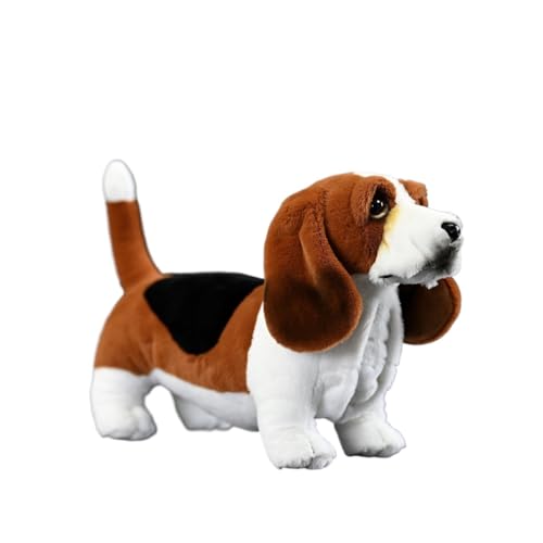 SMJWH Lindo Peluche de Basset Hound 30 cm, Suave y con Orejas, for Amantes los Perros