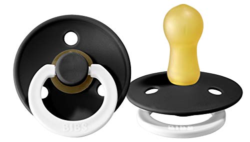Image of Bibs Pacifiers Color Collection, Set of 2 BPA-Free Latex Pacifiers Made in Europe, Round Nipple Baby Pacifier.