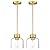 Audickic 2-Pack Pendant Lights Kitchen Island, 7" Brushed Gold Hanging Lights Fixtures with Clear Glass Shade, Modern Brass Kitchen Pendant Lighting Over Island for Dining Room, AD-24024-1P2-GD