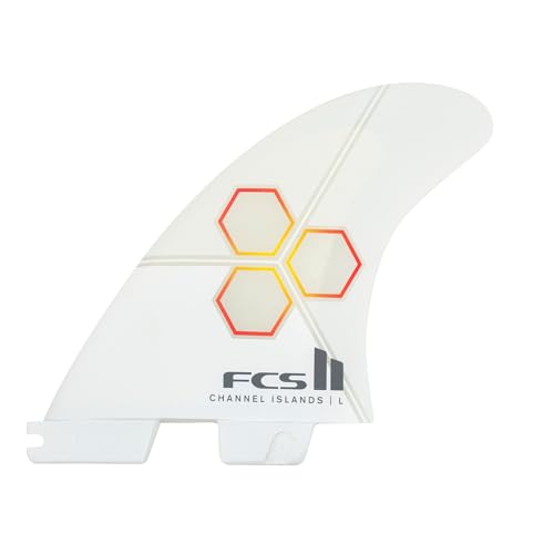 FCS II CI Upright Large Tri Fin Set - White | Designed for Speed Tight Turns & Acceleration Ideal for Hollow Steep Waves & Punchy Beach Breaks