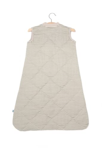 Image of Grey Stripe Quilted Cotton Muslin Sleep Bag