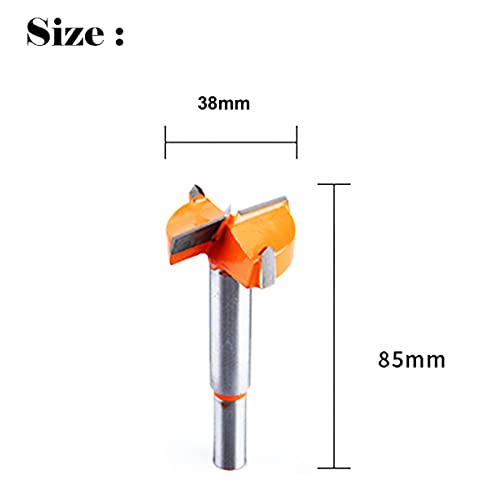 SagaSave 38mm Forstner Drill Bits Hole Saw Cutter,Hexagon Shank High Speed Wood Cutter Auger Opener for Wood Woodworking Hinge Hole Drilling Boring Bit Cutter 1PCS - Image 2