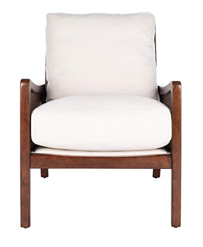 Safavieh Couture Home Moretti Mid-Century Oatmeal Linen Accent Chair #TOP2