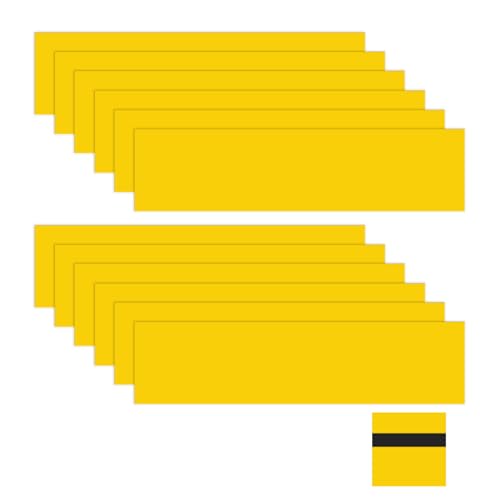Image of M METERXITY 12-Pack Engraving Blank Materials Double Color 8x2 Inch, 1.3mm Thick ABS Plastic Sheet Yard Signs Name Plate for Door /Office /Home /Conference /Hotel /DIY Carving[Yellow /Black]