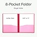 Oxford Poly 8-Pocket Organizer, Letter Size Folder, Durable Translucent Poly, Wire Binding, Holds 200 Sheets, Assorted Colors (Red, Blue, Green and Purple), No Color Choice, 1 Per Pack (5740404)