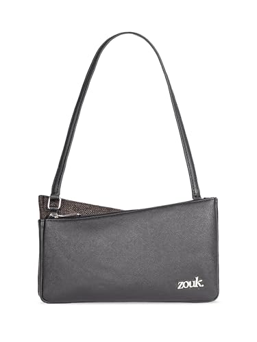 Image of ZOUK Kiya Small Shoulder Bag for Women - Dual-Sided Shoulder Bag with Criss-Cross Design| Handcrafted Purse with Dual Zipper Compartments & Water-Resistant Lining |