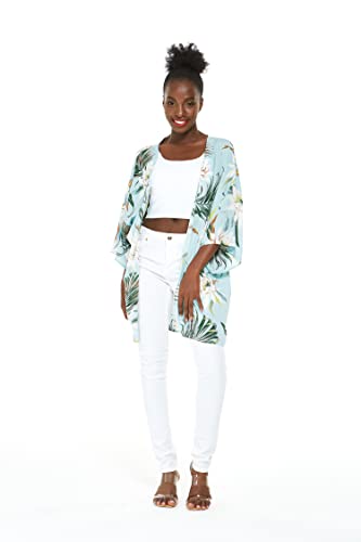 Image of Wispy Cereus Light Blue Family Matching Hawaiian Clothes