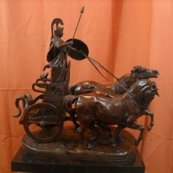Roman Minerva Athena Bronze Statue Chariot Of War Horses E. Fremiet Sculpture #TOP2