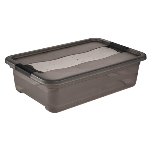 Keeeper Cornelia 28L boîte plastique empilable avec couvercle clipsable x2