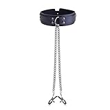  SexReaper Abrazaderas de cadena con collar de cuero ajustable
