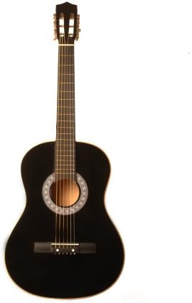 38-Inch Beginner Acoustic Guitar Starter Pack with Gig Bag, Strap, Pitch Pipe, and Pick - Black Dreadnought