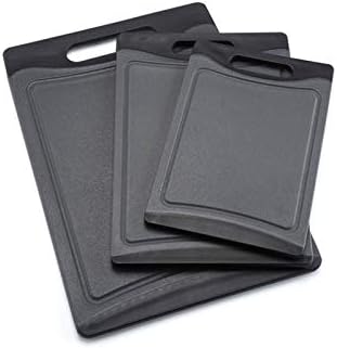 Chopping Block Plastic Cutting Board Non-Slip Cutting Board Kitchen Utensils Oil-Free and Kitchen Tools (Size : Medium) (Black Small)