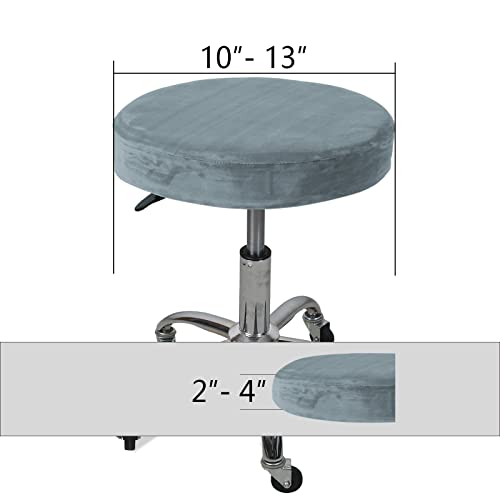 Leorate Velvet Bar Stool Covers Round Dia 10-13 Inch Round Bar Stool Covers Slipcovers Anti-Slip Washable(2Pcs,Grey Blue) #TOP4