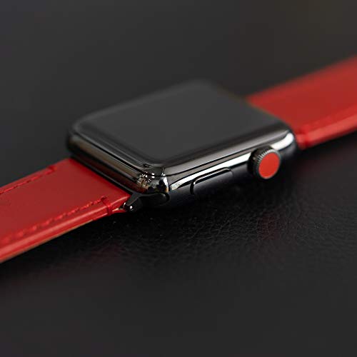 Image of BARTON WATCH BANDS - Top Grain Leather Watch Bands Compatible with Apple Watch Models - 1, 2, 3, 4, 5, 6, 7, 8, 9, 10, SE, Ultra & Ultra 2