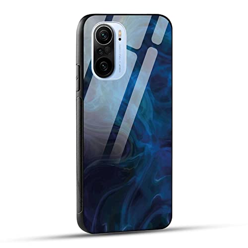 Image of NDCOM for Mi 11X Back Cover | Stylish Mi 11X Pro Cover Mi11X Back Cover | Blue Smoke Color Printed Glass Case