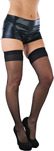 Image of ToBeInStyle Women's Seamless Thigh High Nylon Stocking With Opaque Band