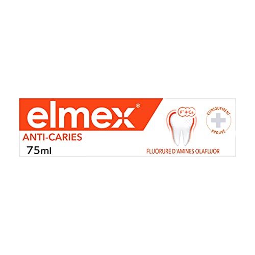 ELMEX - Dentifrice Elmex Anti-Caries - Remineralise et aide a proteger contre les caries - Bouclier Biactif Calcium-Fluorure - 75 ml