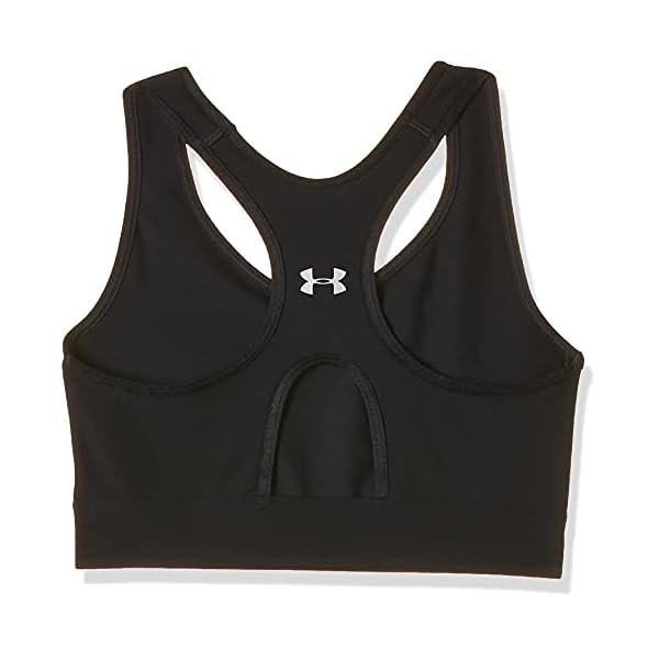 Under-Armour-Womens-Armour-Mid-Keyhole-Sports-Bra Under Armour Women's Armour Mid Keyhole Sports Bra , Black (001)/Metallic Silver , Large