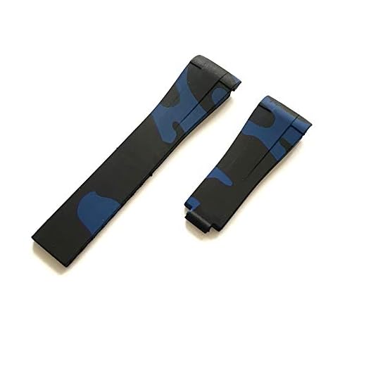 ROUHO 20Mm Camouflage Rubber Strap Silikon-Armband Für Rolex GMT Deepsea Polizia Di Stato Daytona-Blau