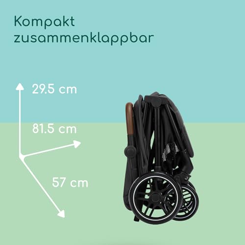 Bebeconfort Indra, Kinderwagen, 0–4 Jahre (22 kg), Schnell automatisch klappbarer Kinderwagen, Integr. Federung, Klein zusammenklappbar, Flache Liegeposition, Mit Autositz kompatibel, Mineral Graphite