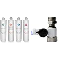 iSpring F4-CUA4 Replacement Pack for 4-Stage Ultra Filtration System CU-A4, Sediment, UF, KDF & AFW43 Water Systems Feed Water Adapter, Fits 1/2" NPT and 3/8" COMP, Cold Water Supply Valve