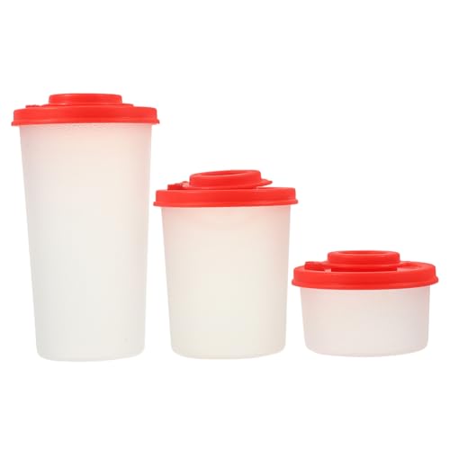 ABOOFAN 3pcs Food Grade Plastic Seasoning Shaker with Lid Transparent Salt and Sugar Jars for Kitchen Essentials Easy to Hold Condiment Containers for Cooking