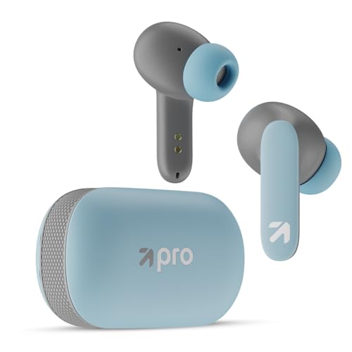GOBOULT Y1 Pro Ear Buds Wireless 60H Playtime, 4 Mics Calling, 45ms Low Latency Gaming, Made in India,13mm Bass Driver Earbuds Buds TWS Bluetooth Wireless Earphone (Powder Blue)