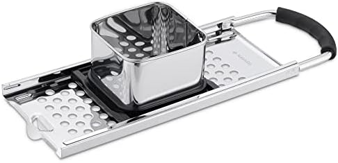 Navaris Stainless Steel Spaetzle Maker - Traditional Homemade German Egg Noodle Spätzle Dumpling Grater with Safety Pusher and Comfortable Handle