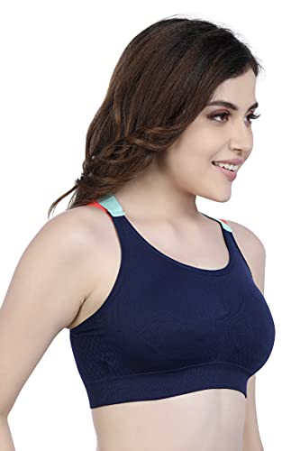 Image of Shoppy Villa Women's Seamless Padded Sports Bra, Racerback Gym Bra with Removable Pad